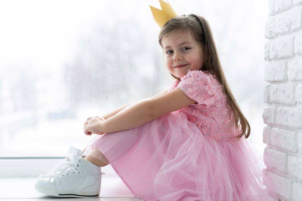 robe de princesse fillette tulle et paillettes